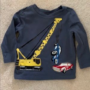 Hanna Andersson 2T 85 crane vehicle car shirt